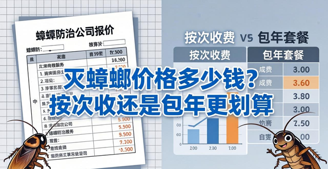 灭蟑螂价格多少钱？按次收还是包年更划算
